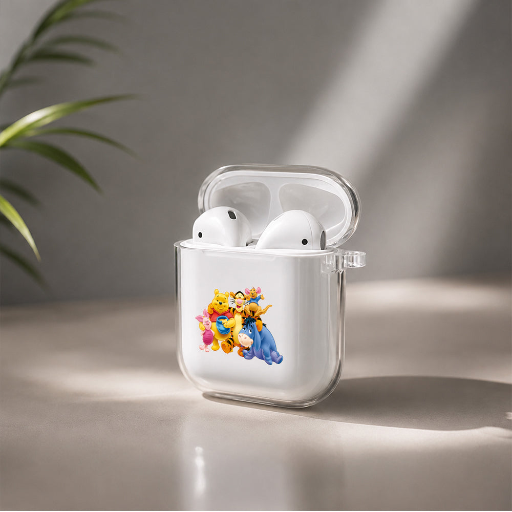 Winnie the Pooh Family Protective Clear Case Cover For Apple Airpods | Soft Silicone AirPods 1 / 2 Case | Protective Cover