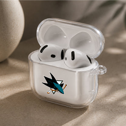 NHL San Jose Sharks Logo Protective Apple Airpods 4 Clear Case - Durable Clear Protection