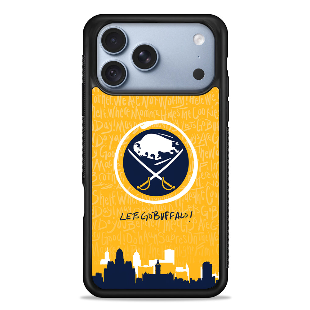 NHL Buffalo Sabres Yellow iPhone 18 Pro Case - iPhone 18 Pro Silicone Case