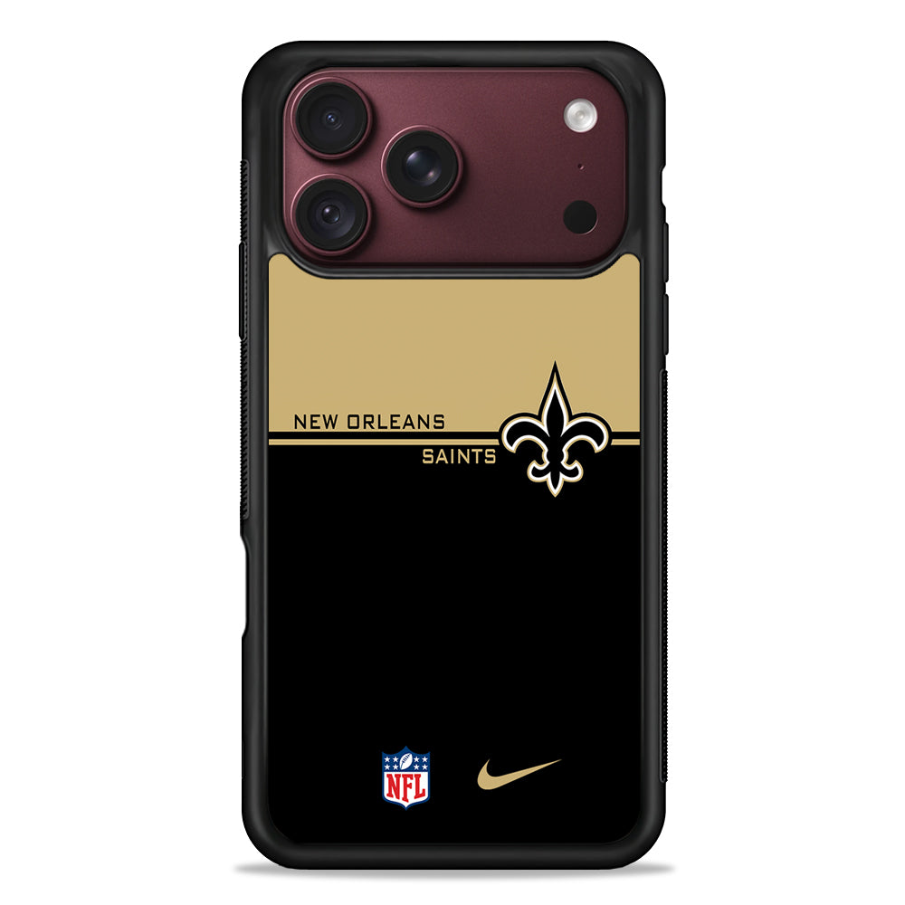 NFL New Orleans Saints Team Nike iPhone 18 Pro Max Case – Slim Silicone Protective Cover