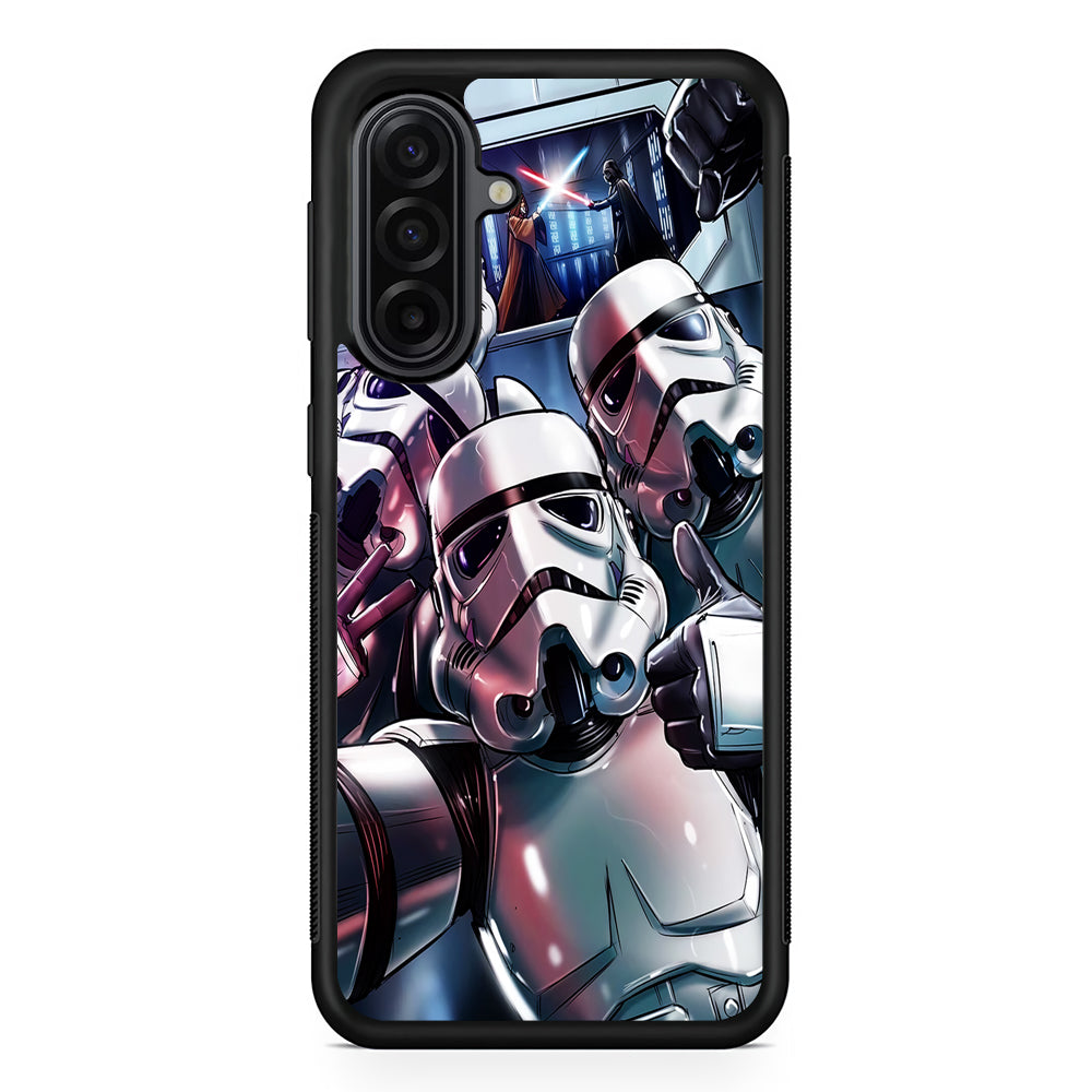 Star Wars Stormtrooper Selfie Samsung Galaxy A17 Case | Durable Rubber Samsung Galaxy A17 Phone Case