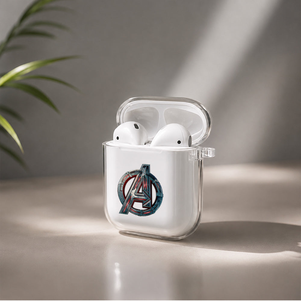 Avengers Logo Protective Clear Case Cover For Apple Airpods | Soft Silicone AirPods 1 / 2 Case | Protective Cover