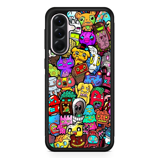 Doodle Cute Character Samsung Galaxy A56 Case | Samsung Galaxy A56 Protective Rubber Case