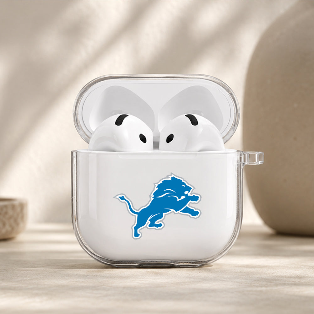NFL Detroit Lions Logo Protective Apple Airpods 4 Clear Case - Durable Clear Protection