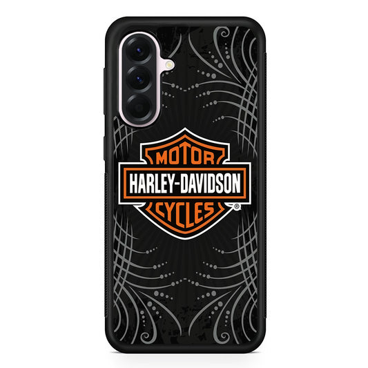 Harley Davidson Grey Motif Samsung Galaxy A56 Case | Samsung Galaxy A56 Protective Rubber Case