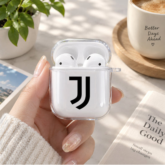 Juventus Logo Protective Clear Case Cover For Apple Airpods | Soft Silicone AirPods 1 / 2 Case | Protective Cover