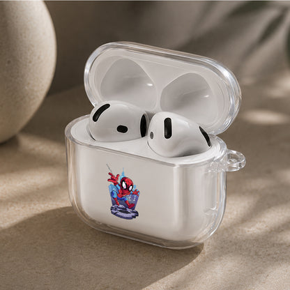 Spider-Man Web-Shooting Pose Protective Apple Airpods 4 Clear Case - Durable Clear Protection