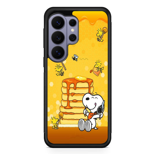 Snoopy Eats Honey Samsung Galaxy S26 Ultra Case | Protective Rubber Cover