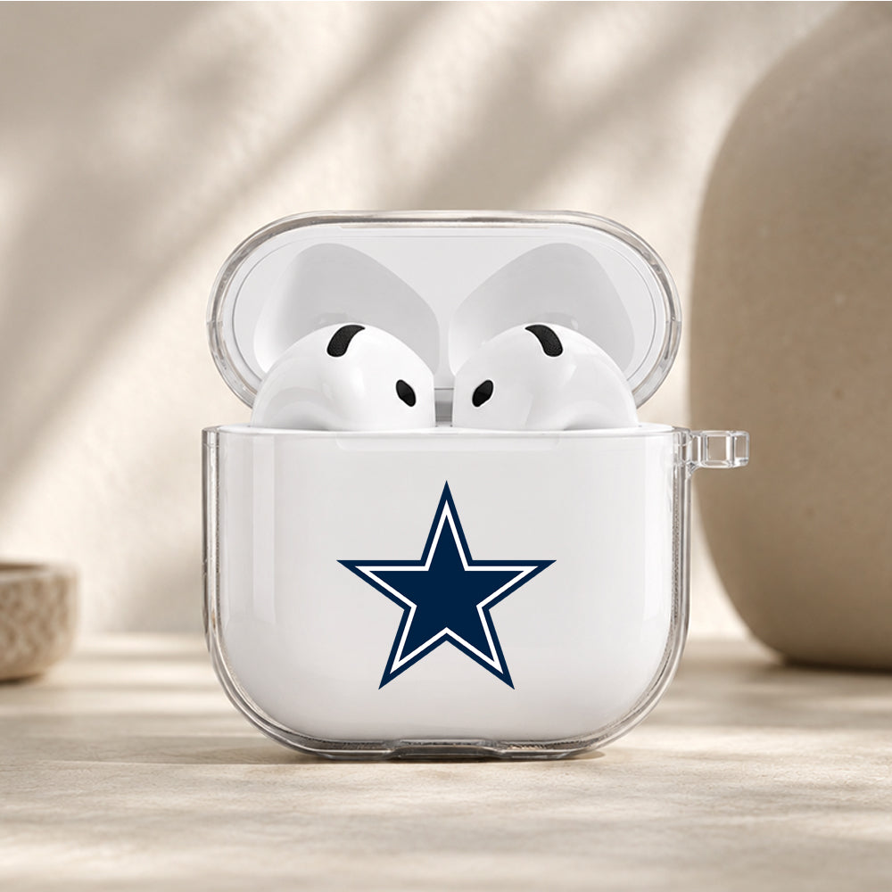 NFL Dallas Cowboys Logo Protective Apple Airpods 4 Clear Case - Durable Clear Protection
