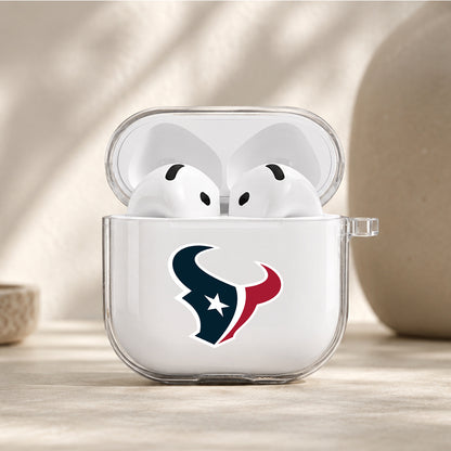 NFL Houston Texans Logo Protective Apple Airpods 4 Clear Case - Durable Clear Protection