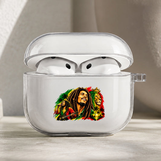 Bob Marley Lion and Legend Protective Apple AirPods Pro 3 Clear Case | Shockproof Cover