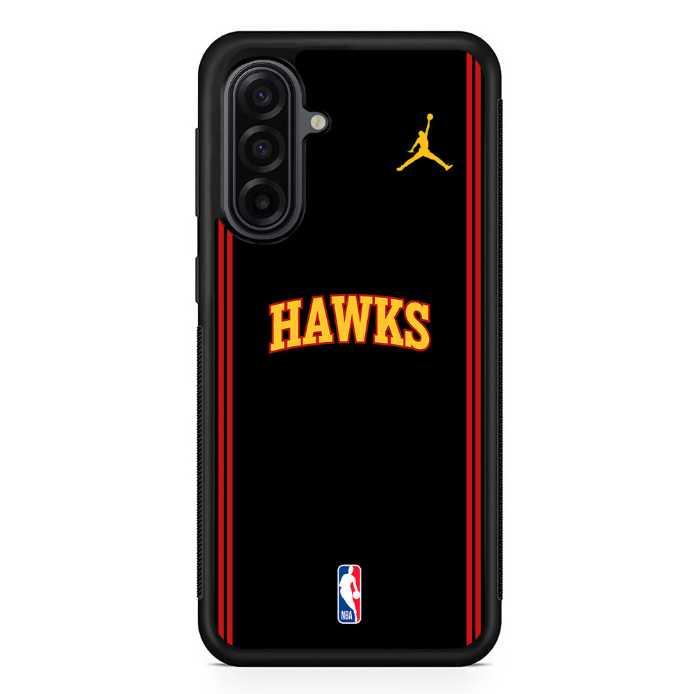 NBA Atlanta Hawks Black Jordan Samsung Galaxy A17 Case | Durable Rubber Samsung Galaxy A17 Phone Case