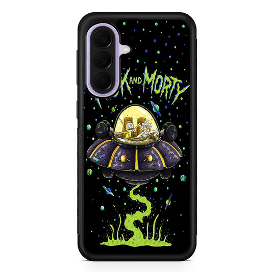 Rick and Morty Spacecraft Samsung Galaxy A37 Case | Samsung Galaxy A37 Rubber Protective Case