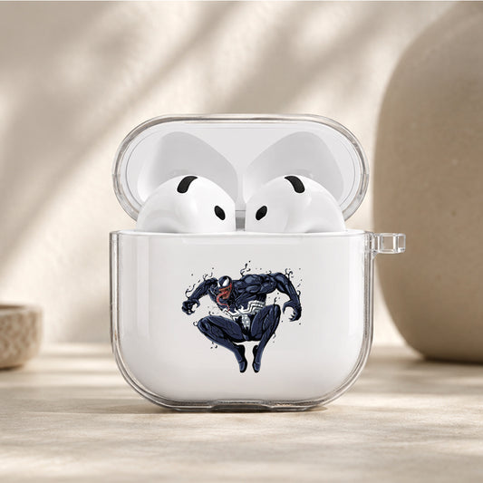 Venom Mid-Air Pose Protective Apple Airpods 4 Clear Case - Durable Clear Protection