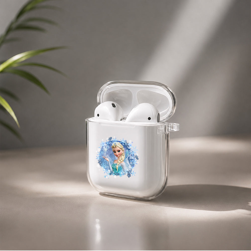 Elsa Frozen Protective Clear Case Cover For Apple Airpods | Soft Silicone AirPods 1 / 2 Case | Protective Cover