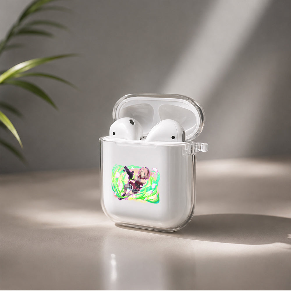Sakura Haruno Blazing Protective Clear Case Cover For Apple Airpods | Soft Silicone AirPods 1 / 2 Case | Protective Cover