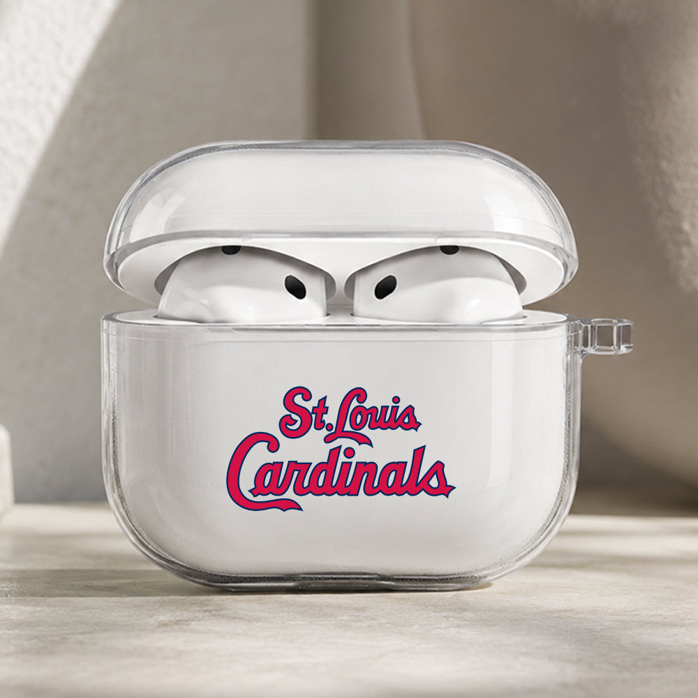 MLB St Louis Cardinals Symbol Protective Apple AirPods Pro 3 Clear Case | Shockproof Cover
