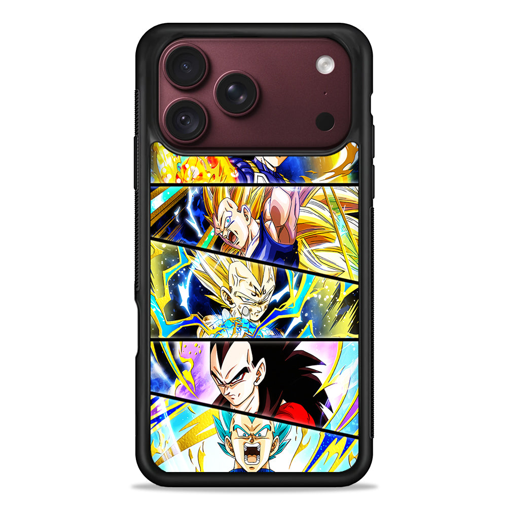 Vegeta Collage Dragon Ball iPhone 18 Pro Max Case – Slim Silicone Protective Cover