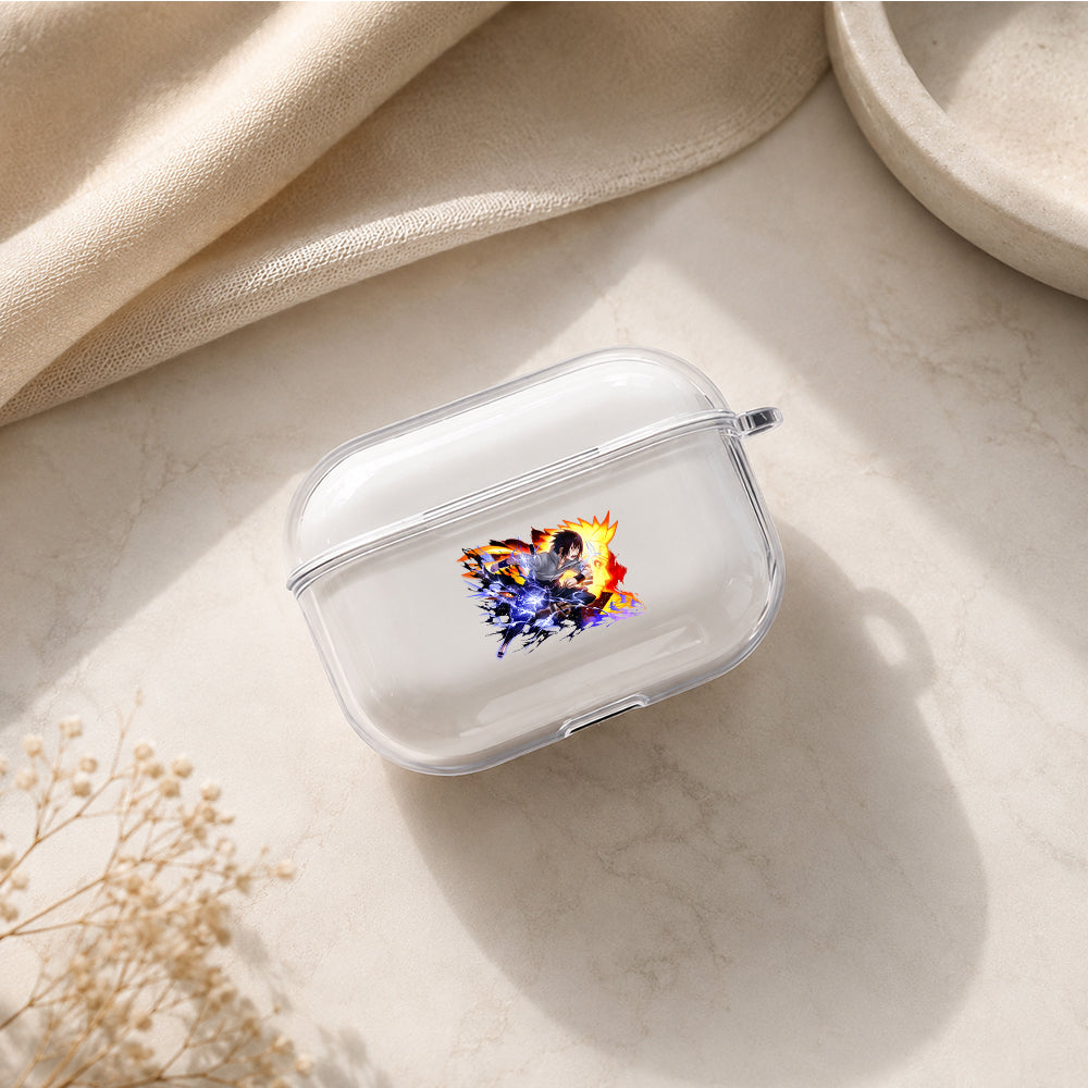 Sasuke and Naruto Blazing Will Protective Apple AirPods Pro 3 Clear Case | Shockproof Cover