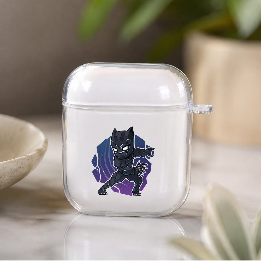 Black Phanter Cute Cartoon Protective Clear Case Cover For Apple Airpods | Soft Silicone AirPods 1 / 2 Case | Protective Cover