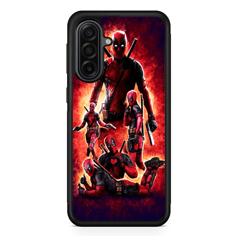 Deadpool On Fire Samsung Galaxy A17 Case | Durable Rubber Samsung Galaxy A17 Phone Case