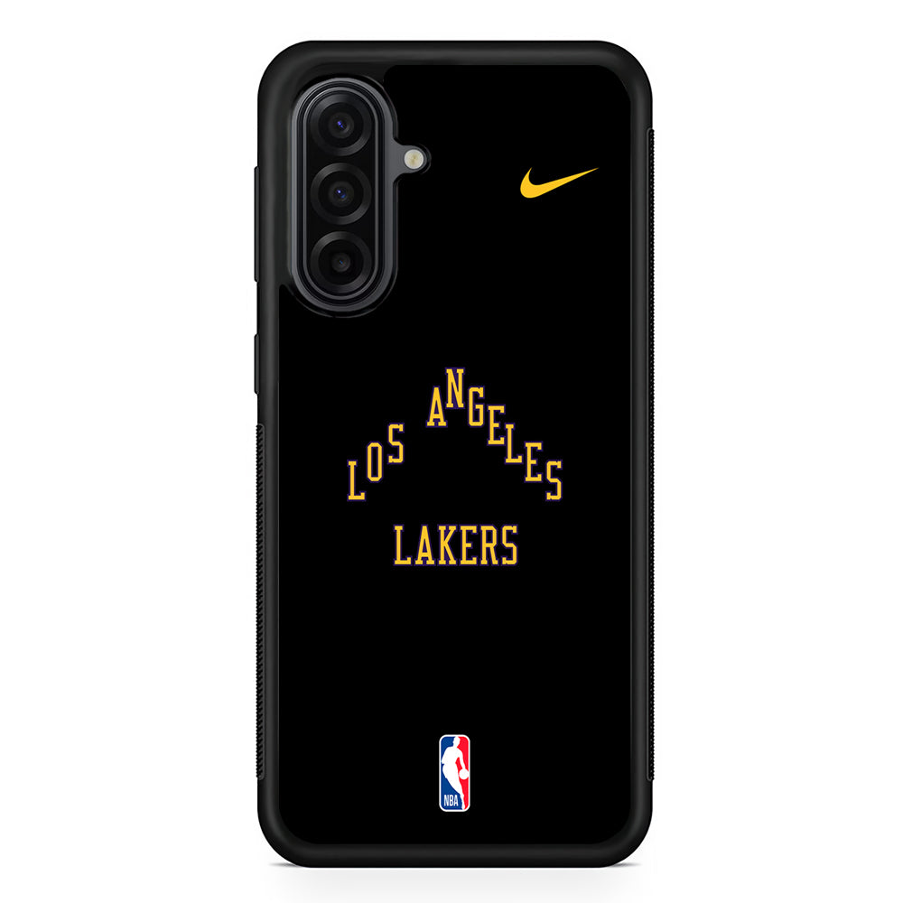 NBA Los Angeles Lakers Black Nike Samsung Galaxy A17 Case | Durable Rubber Samsung Galaxy A17 Phone Case