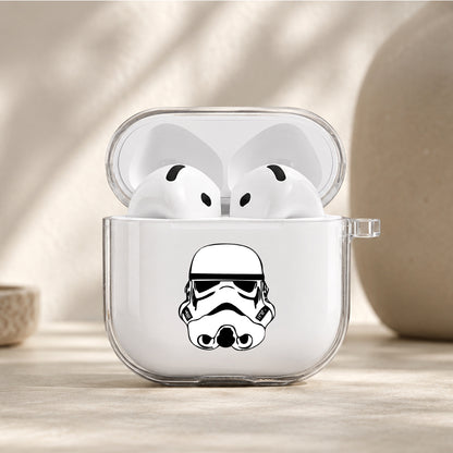 Star Wars Stormtrooper Face Protective Apple Airpods 4 Clear Case - Durable Clear Protection