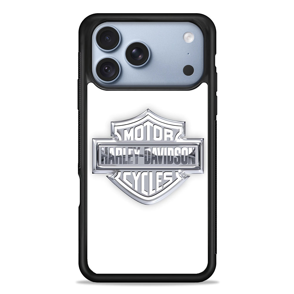 Harley Davidson Logo Silver iPhone 18 Pro Case - iPhone 18 Pro Silicone Case