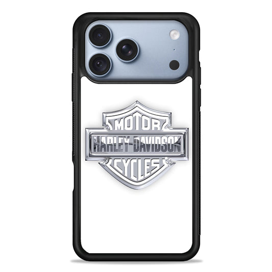 Harley Davidson Logo Silver iPhone 18 Pro Case - iPhone 18 Pro Silicone Case