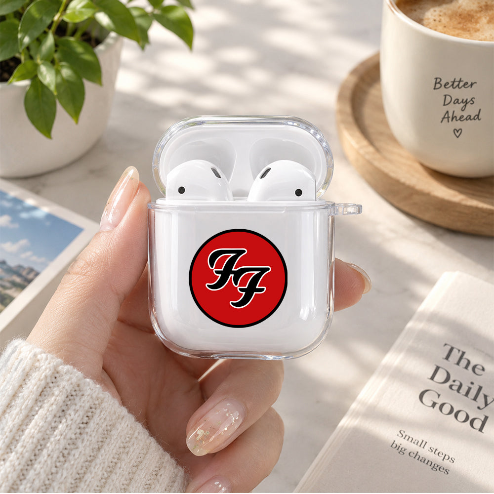 Foo Fighters Logo Protective Clear Case Cover For Apple Airpods | Soft Silicone AirPods 1 / 2 Case | Protective Cover
