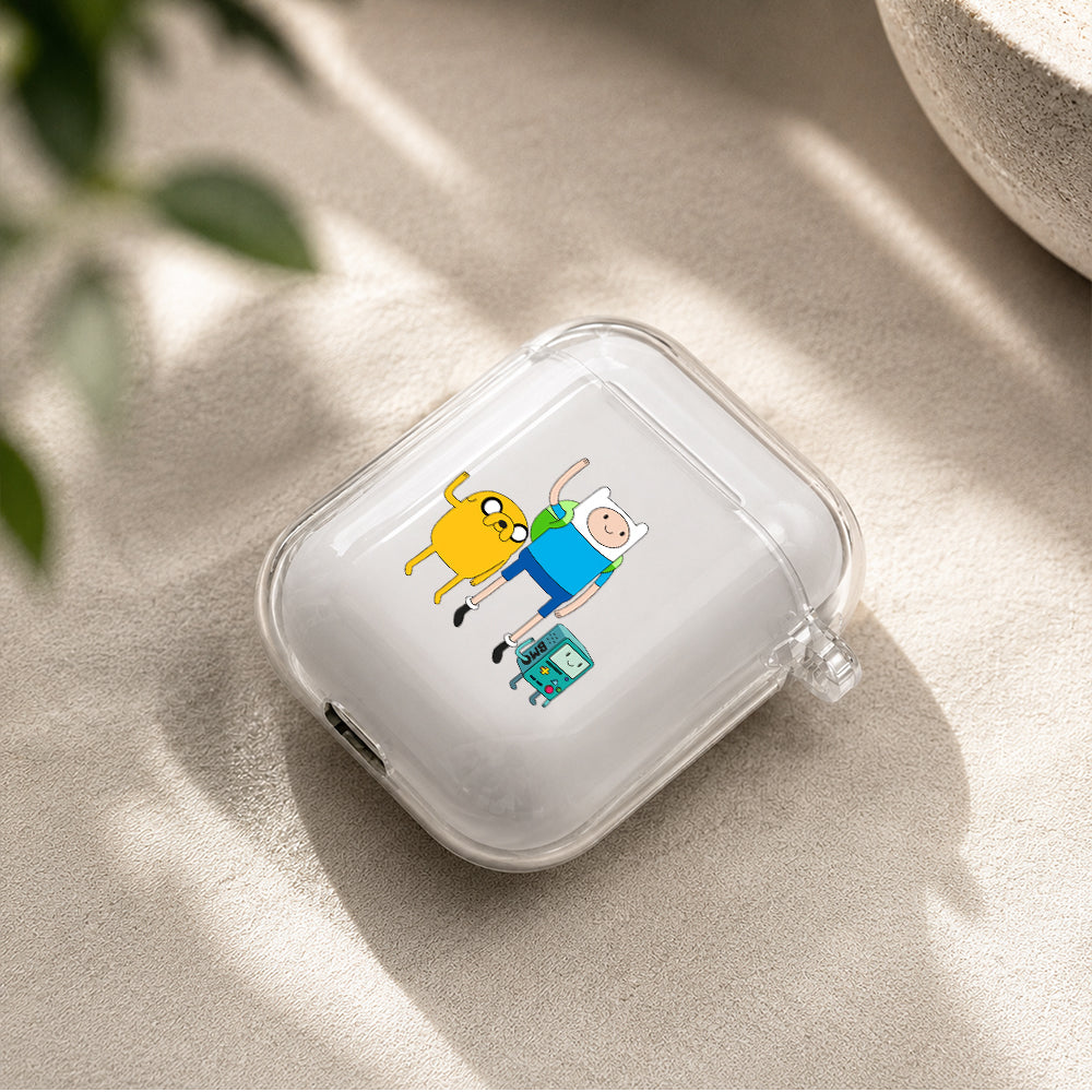 Jake, Finn, and Beemo Adventure Time Protective Clear Case Cover For Apple Airpods | Soft Silicone AirPods 1 / 2 Case | Protective Cover