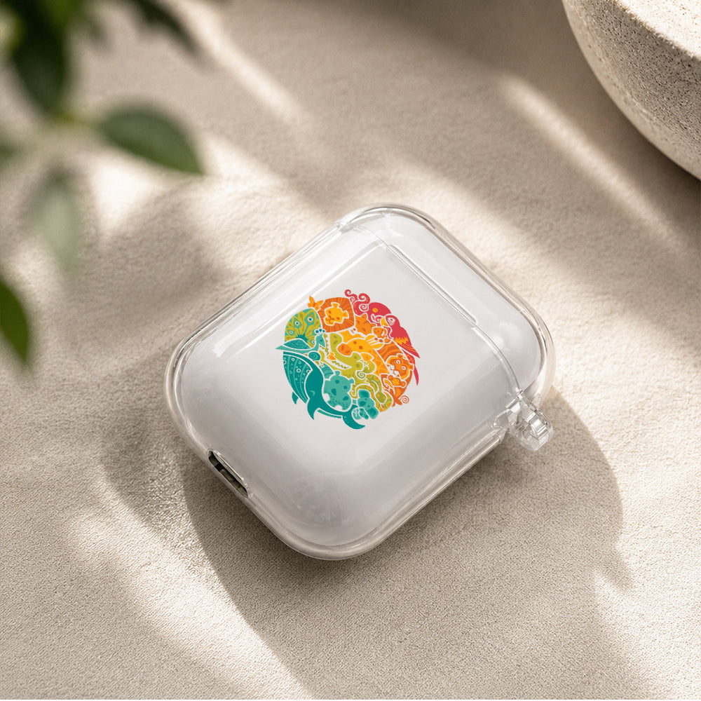 Collage of Nature Life Protective Clear Case Cover For Apple Airpods | Soft Silicone AirPods 1 / 2 Case | Protective Cover