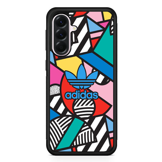 Adidas Collage of Shape Color Samsung Galaxy A56 Case | Samsung Galaxy A56 Protective Rubber Case
