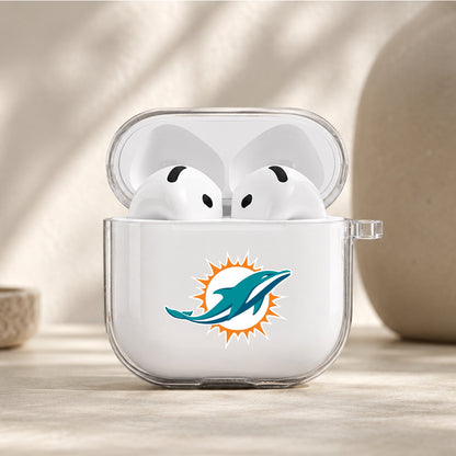 NFL Miami Dolphins Logo Protective Apple Airpods 4 Clear Case - Durable Clear Protection