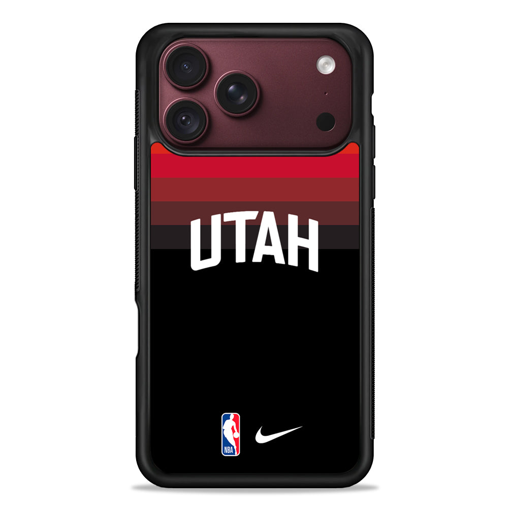 NBA Utah Jazz Black Nike iPhone 18 Pro Max Case – Slim Silicone Protective Cover