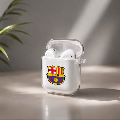 FC Barcelona Logo Protective Clear Case Cover For Apple Airpods | Soft Silicone AirPods 1 / 2 Case | Protective Cover