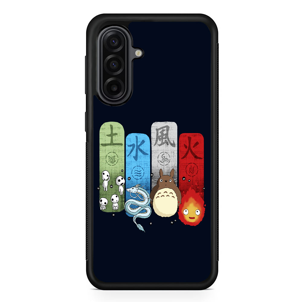 Ghibli Elemental Charms Blue Samsung Galaxy A17 Case | Durable Rubber Samsung Galaxy A17 Phone Case