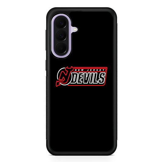 NHL New Jersey Devils Black Samsung Galaxy A37 Case | Samsung Galaxy A37 Rubber Protective Case