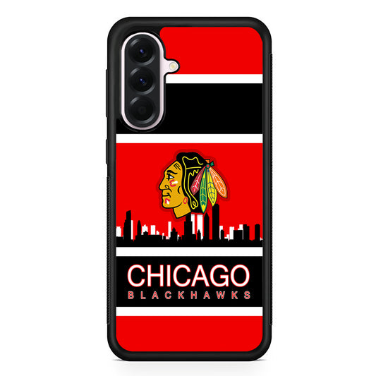NHL Chicago Blackhawks Team Samsung Galaxy A56 Case | Samsung Galaxy A56 Protective Rubber Case