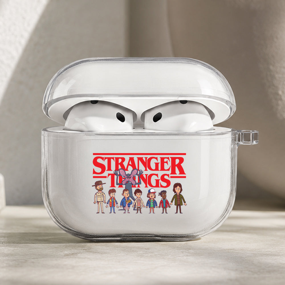 Stranger Things Mini Cartoon Protective Apple AirPods Pro 3 Clear Case | Shockproof Cover