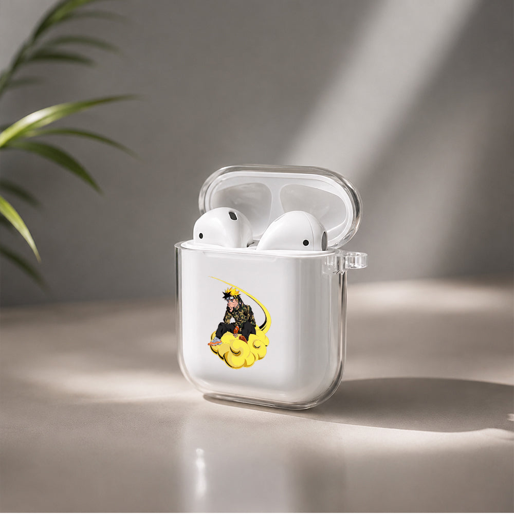Naruto on Nimbus Cloud Protective Clear Case Cover For Apple Airpods | Soft Silicone AirPods 1 / 2 Case | Protective Cover