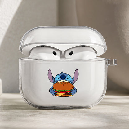 Stitch Eat Burger Protective Apple AirPods Pro 3 Clear Case | Shockproof Cover