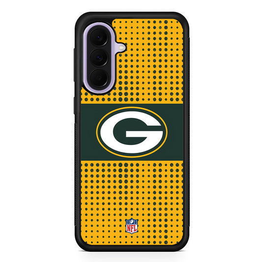 NFL Green Bay Packers Dot Pattern Samsung Galaxy A37 Case | Samsung Galaxy A37 Rubber Protective Case