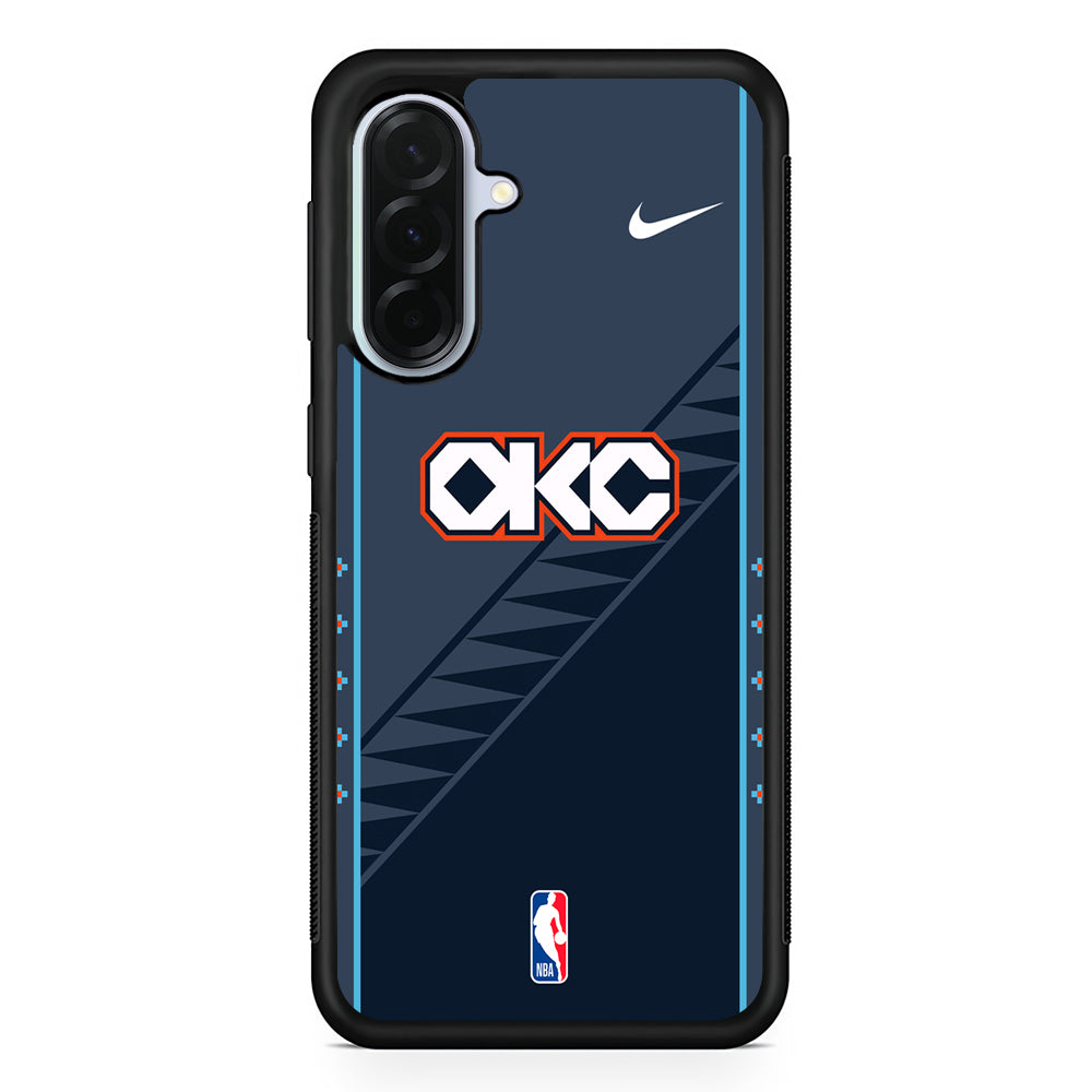 NBA Oklahoma City Thunder Navy Nike Samsung Galaxy A36 Case | Durable Samsung Galaxy A36 Protective Case