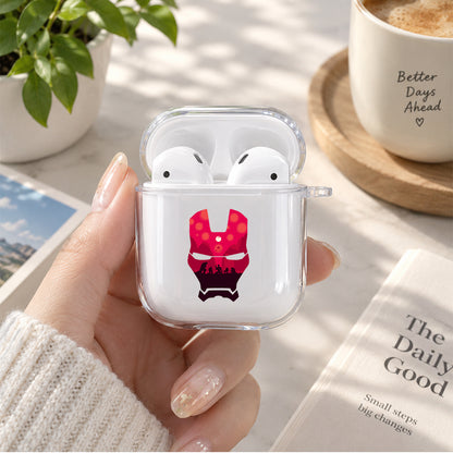 Avenger Iron Mask Protective Clear Case Cover For Apple Airpods | Soft Silicone AirPods 1 / 2 Case | Protective Cover