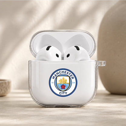 Manchester City Football Logo Protective Apple Airpods 4 Clear Case - Durable Clear Protection