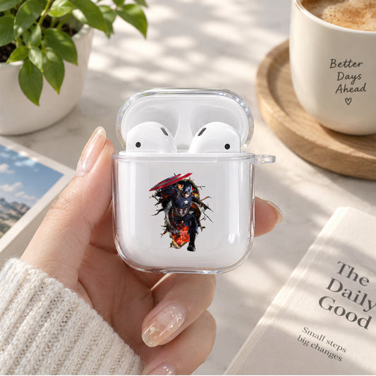 Captain America Out Of The Wall Protective Clear Case Cover For Apple Airpods | Soft Silicone AirPods 1 / 2 Case | Protective Cover