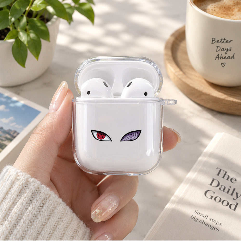 Naruto Sharingan Rinnegan Protective Clear Case Cover For Apple Airpods | Soft Silicone AirPods 1 / 2 Case | Protective Cover