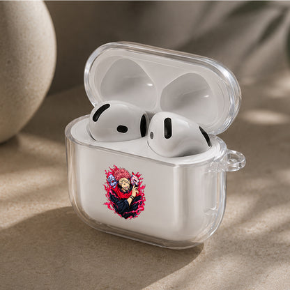 Jujutsu Kaisen Sukuna Masks Protective Apple Airpods 4 Clear Case - Durable Clear Protection