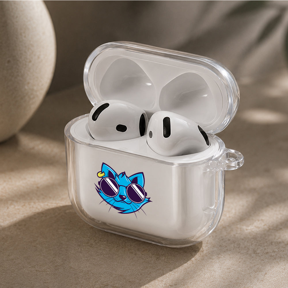 Blue Cat Head Protective Apple Airpods 4 Clear Case - Durable Clear Protection